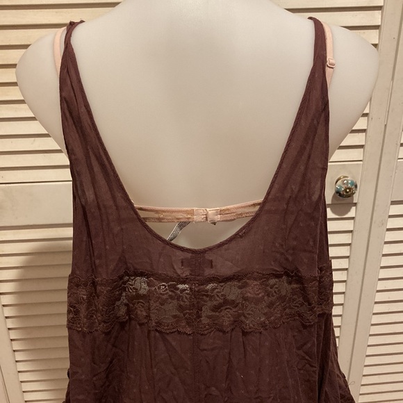 FREE PEOPLE SHE SWINGS CAMI SLIP DRESS IN MAROON (DARK RED) - Picture 8 of 11
